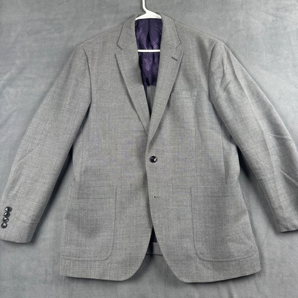 Ted Baker London Endurance Kyle SPJ Gray Wool Blazer Sport Coat 42R Mens